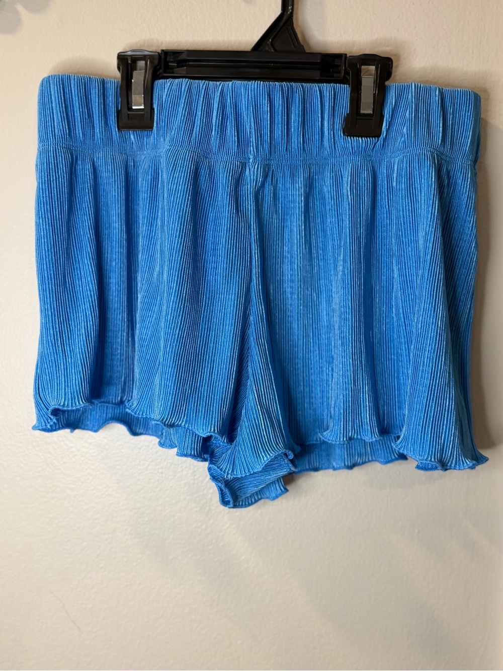 Colsie Bright Blue Ribbed Button-Down Shirt - Picture 2 of 4